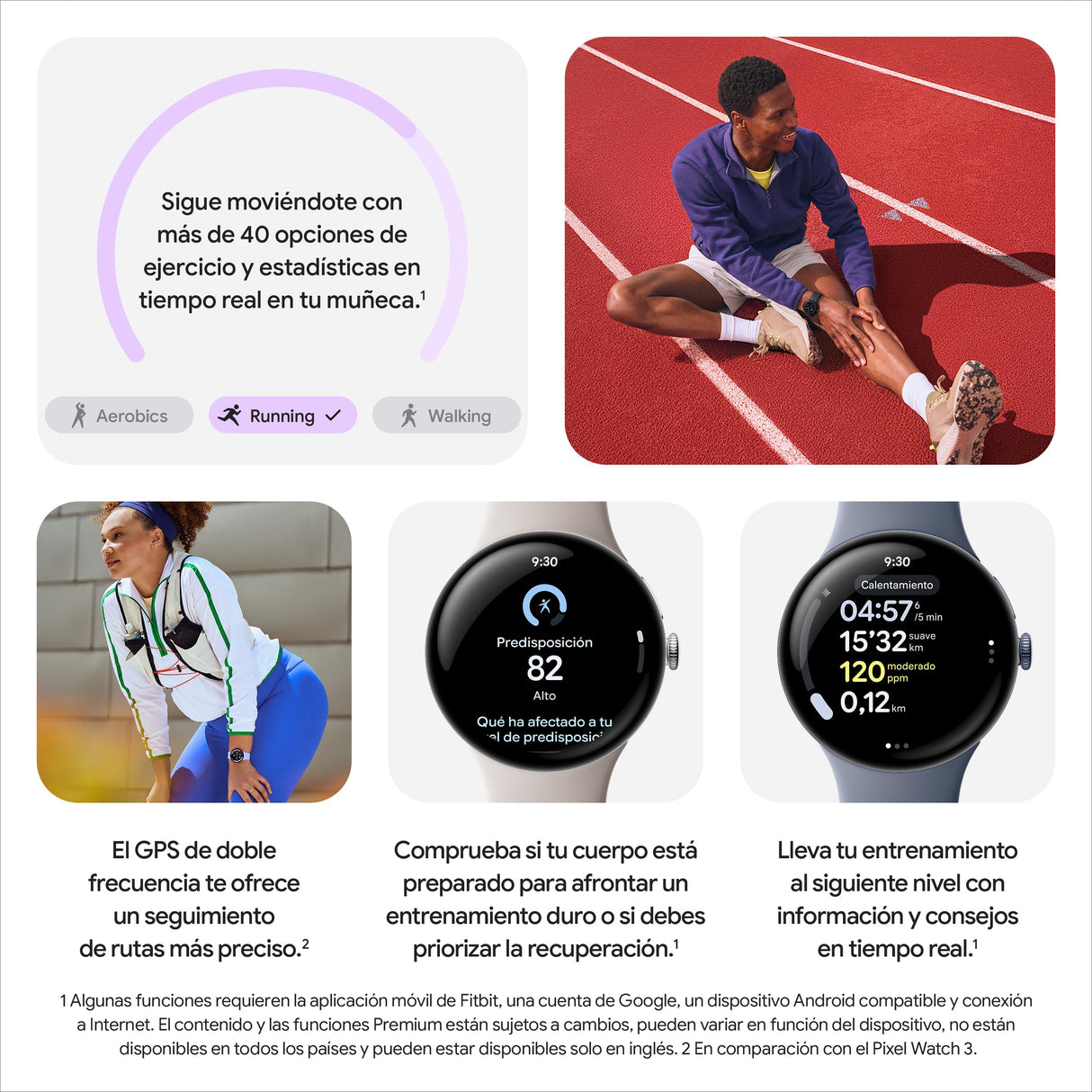 Google Pixel Watch 4 (41 mm) - Smartwatch Android con Seguimiento de la el Estado físico, y la Ayuda de Gemini - Caja de Aluminio en Oro Champagne - Correa Deportiva en Verde Lima - LTE