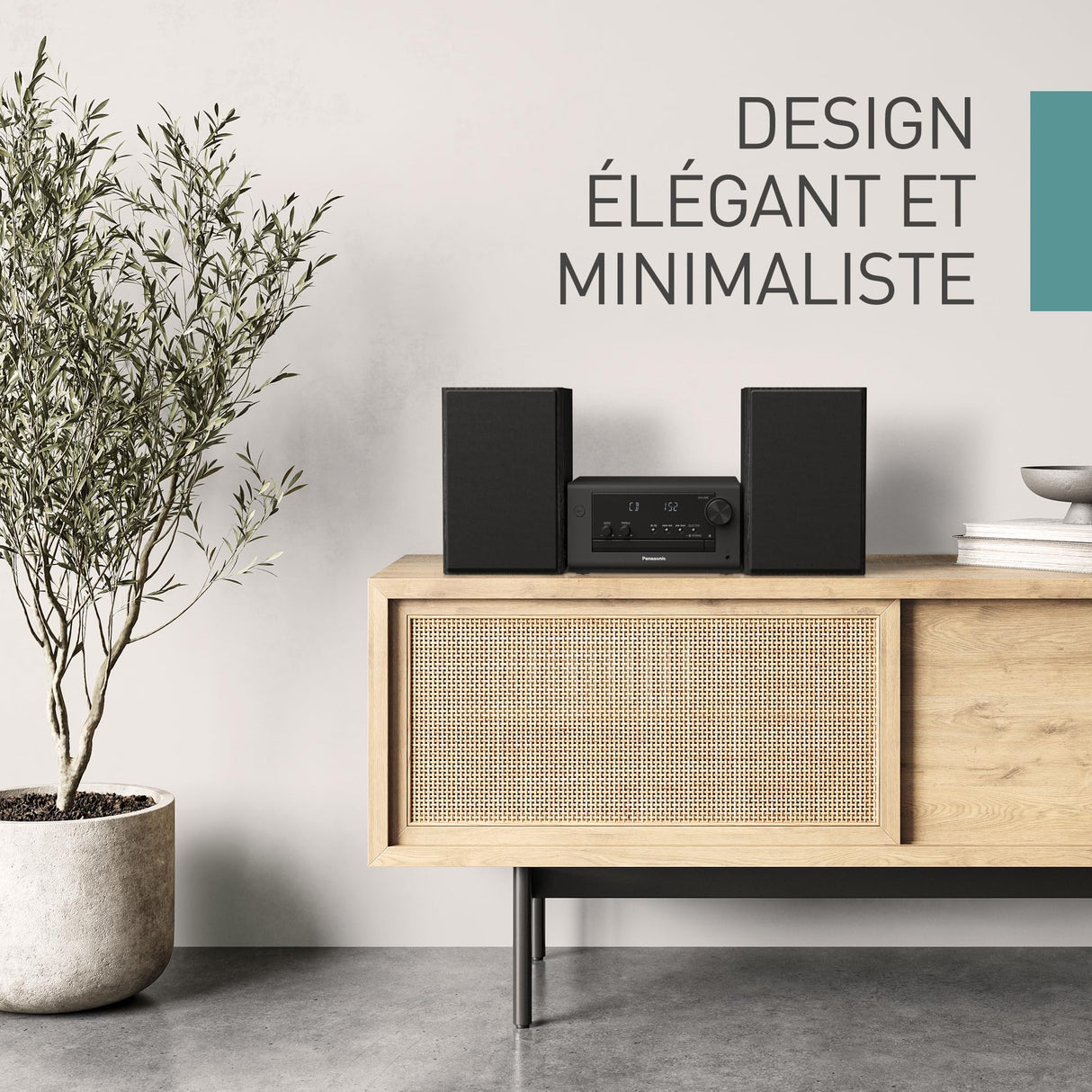 Panasonic SC-PM702EG-K Neat - Sistema estéreo Compacto de Alta fidelidad con CD, Radio Dab+/FM, USB y Bluetooth, Altavoces de 80 W, Control de Graves, Color Negro.