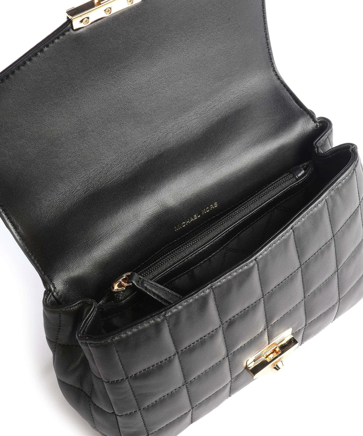 Michael Kors LG Chain Shldr, Bolsa de Hombro Women's, Black, One Size