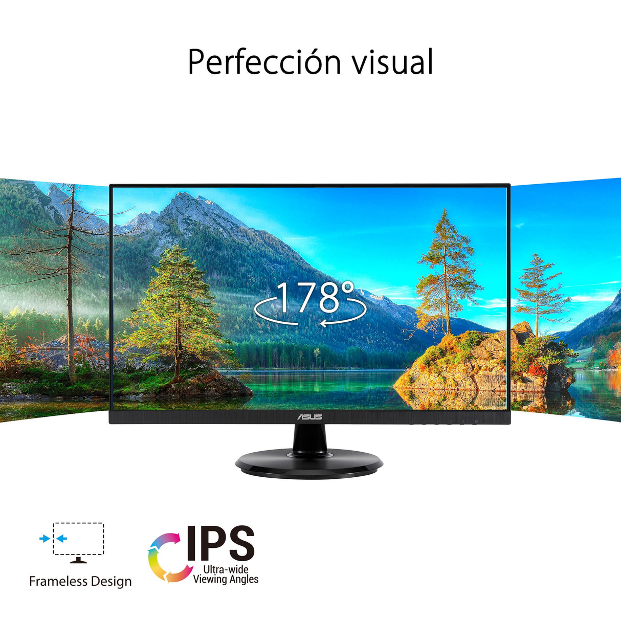 ASUS VA24DQFR Monitor Gaming Eye Care de 23.8 Pulgadas, IPS, Full HD, sin Marcos, 100 Hz, sincronización adaptativa, 1 ms MPRT, HDMI, DisplayPort, VGA, Baja luz Azul, antiparpadeo, Montaje en Pared