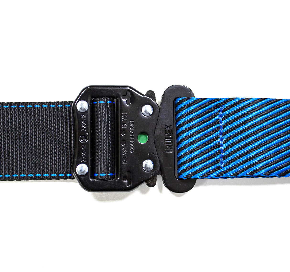 Irudek WIND BLUE 3 L-XXL – Arnés anticaídas con anclaje ventral de aluminio, cinturón IRUPAD Holetech, hebillas automáticas K-EASY, sistema ANTISLIP, portaganchos y chip NFC Ready