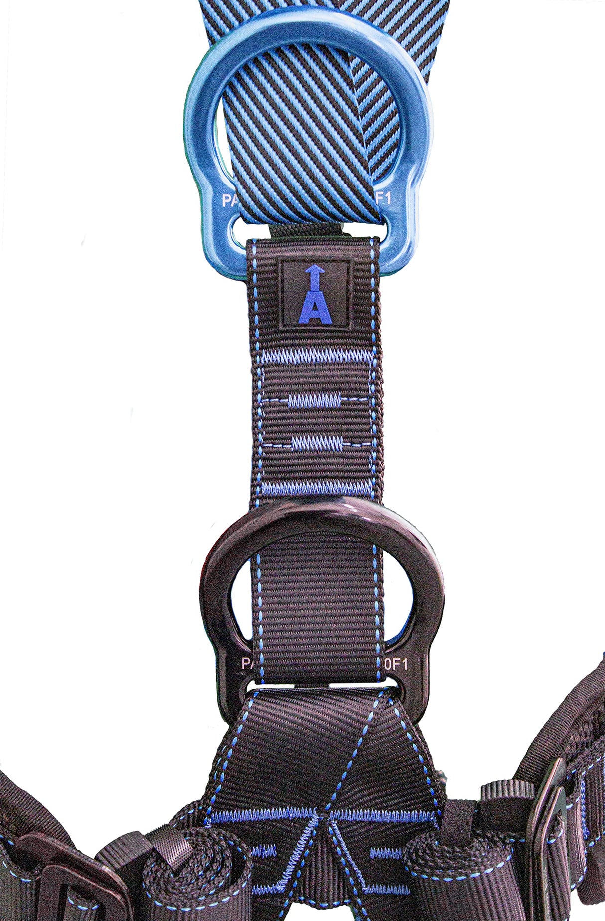 Irudek WIND BLUE 3 L-XXL – Arnés anticaídas con anclaje ventral de aluminio, cinturón IRUPAD Holetech, hebillas automáticas K-EASY, sistema ANTISLIP, portaganchos y chip NFC Ready