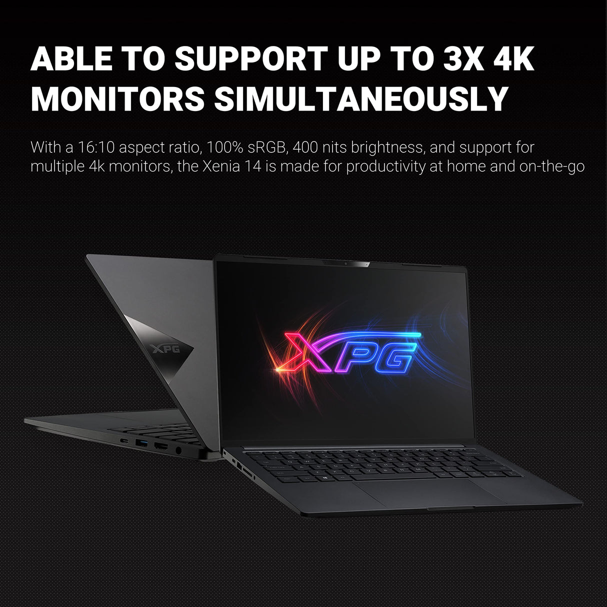 XPG Xenia 14 Lifestyle Ultrabook Ultra Light-Weight Intel i5 DDR4 3200MHz 16GB 512GB PCIe 4x4 SSD, Intel Iris X GPU, 14" Screen 92% Viewable-Screen Laptop PC (XENIA14I5G11GXELX-BKCUS), Negro