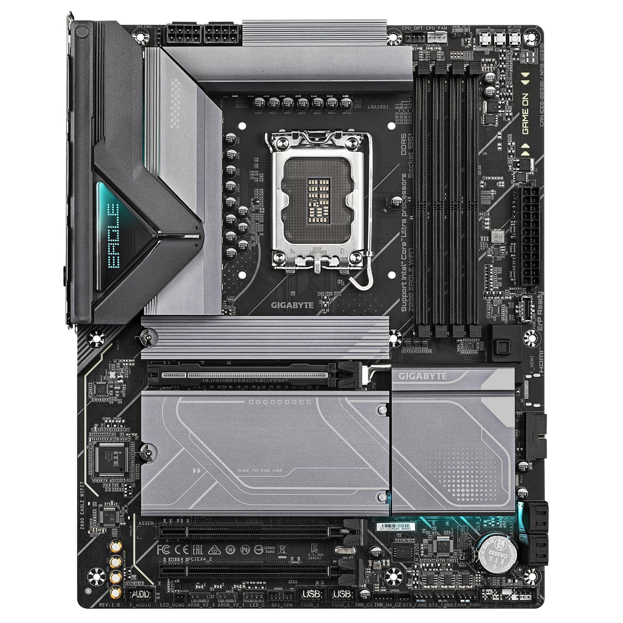 GIGABYTE Placa Base Z890 Eagle WIFI7 - Compatible con procesadores Intel Core Ultra (Serie 2), 14+1+2 Fases VRM, hasta 8800MHz DDR5 (OC), 1xPCIe 5.0 + 3xPCIe 4.0, Wi-Fi 7, LAN 2.5GbE, Thunderbolt 4