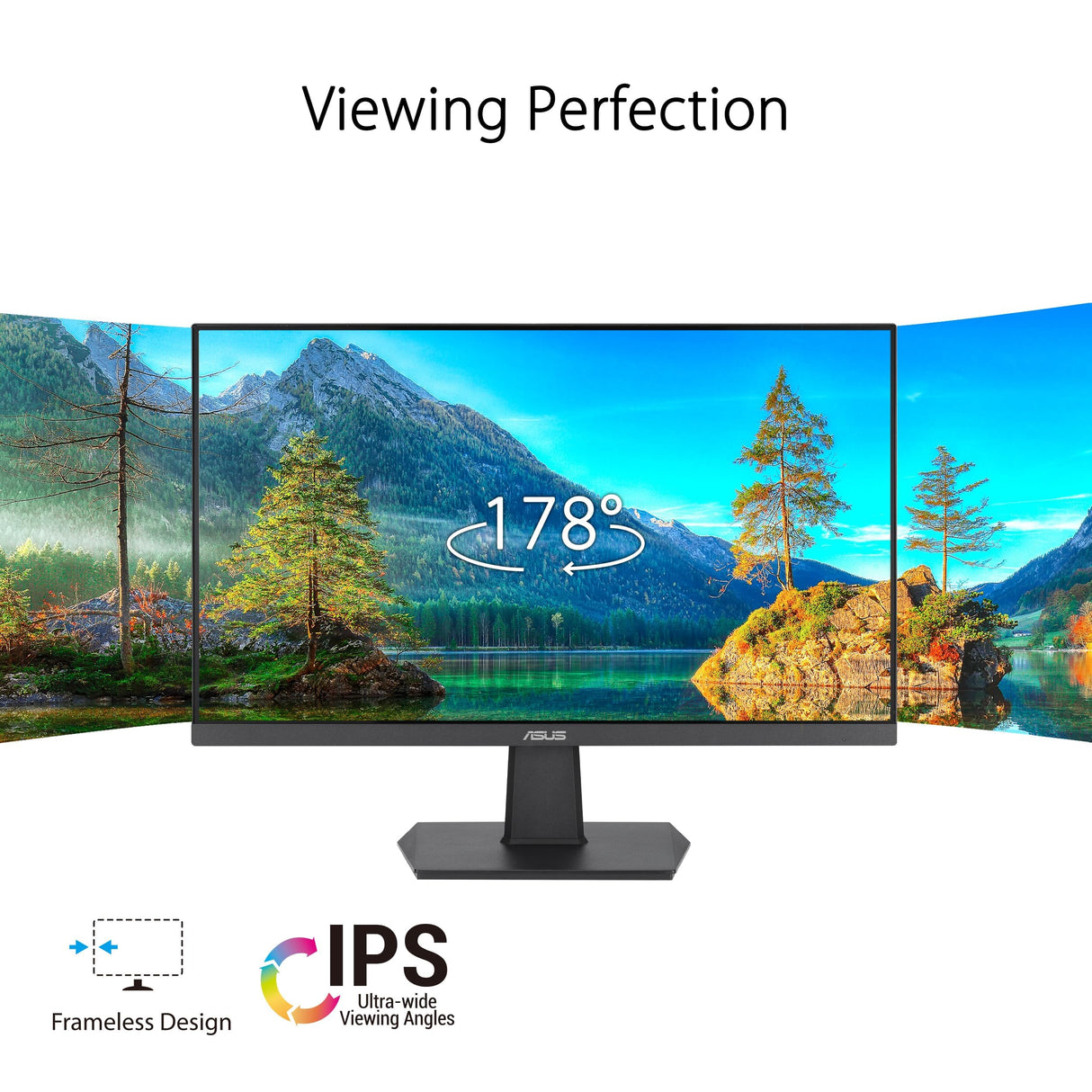 ASUS Monitor VA27EHF Eye Care Gaming 27" (IPS, Full HD, sin marcos, 100 Hz, sincronización adaptativa, MPRT de 1 ms, HDMI, luz azul baja, sin parpadeos, montaje en pared)