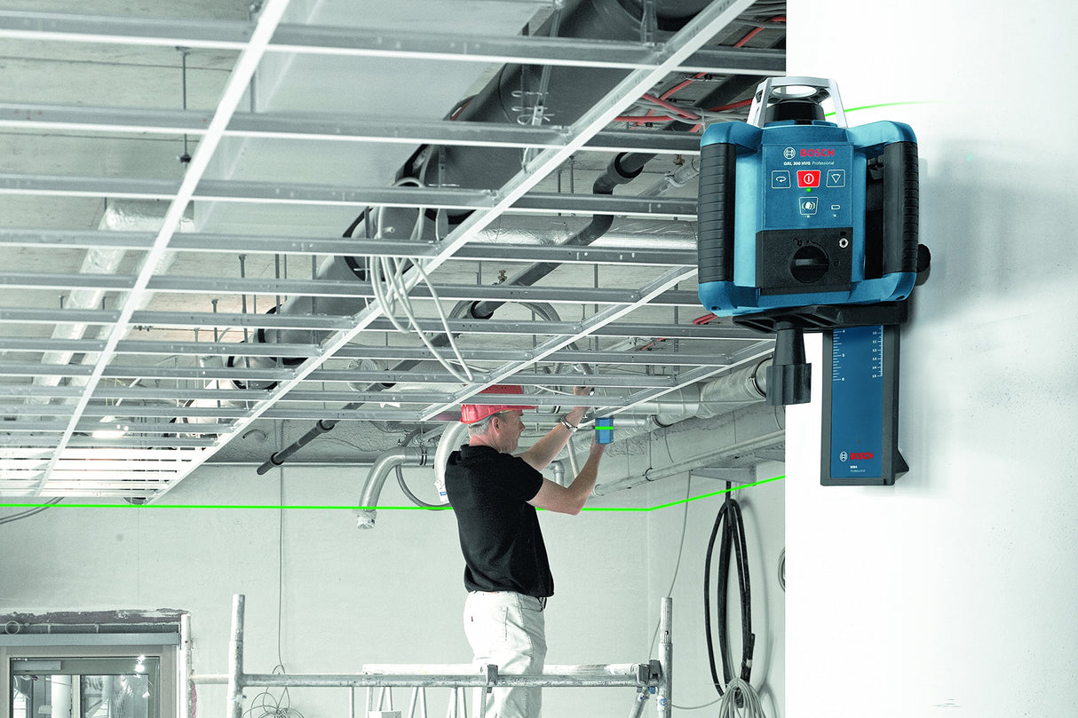 Bosch Professional Receptor láser LR 1 G (haz láser verde, 1 batería de 9 V, alcance 0–200 m)