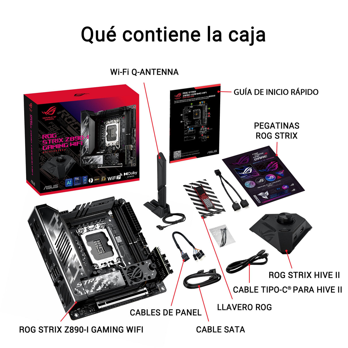 ASUS ROG Strix Z890-I Gaming WiFi - Placa Base Mini-iTX, 10+1+2+1 etapas de Potencia, DDR5, PCIe 5.0 Compatible con GPU de última generación, Dos M.2, WiFi 7, AI Overclocking, AI Networking II