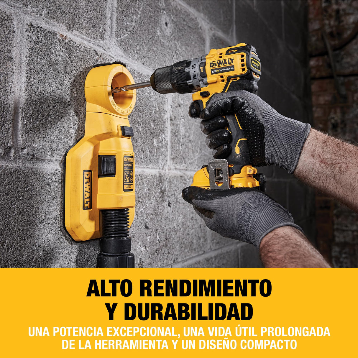 DEWALT Taladro percutor sin escobillas XR 12V con 2 baterías XR Li-Ion de 2Ah y un cargador en caja TSTAK, DCD706D2-QW