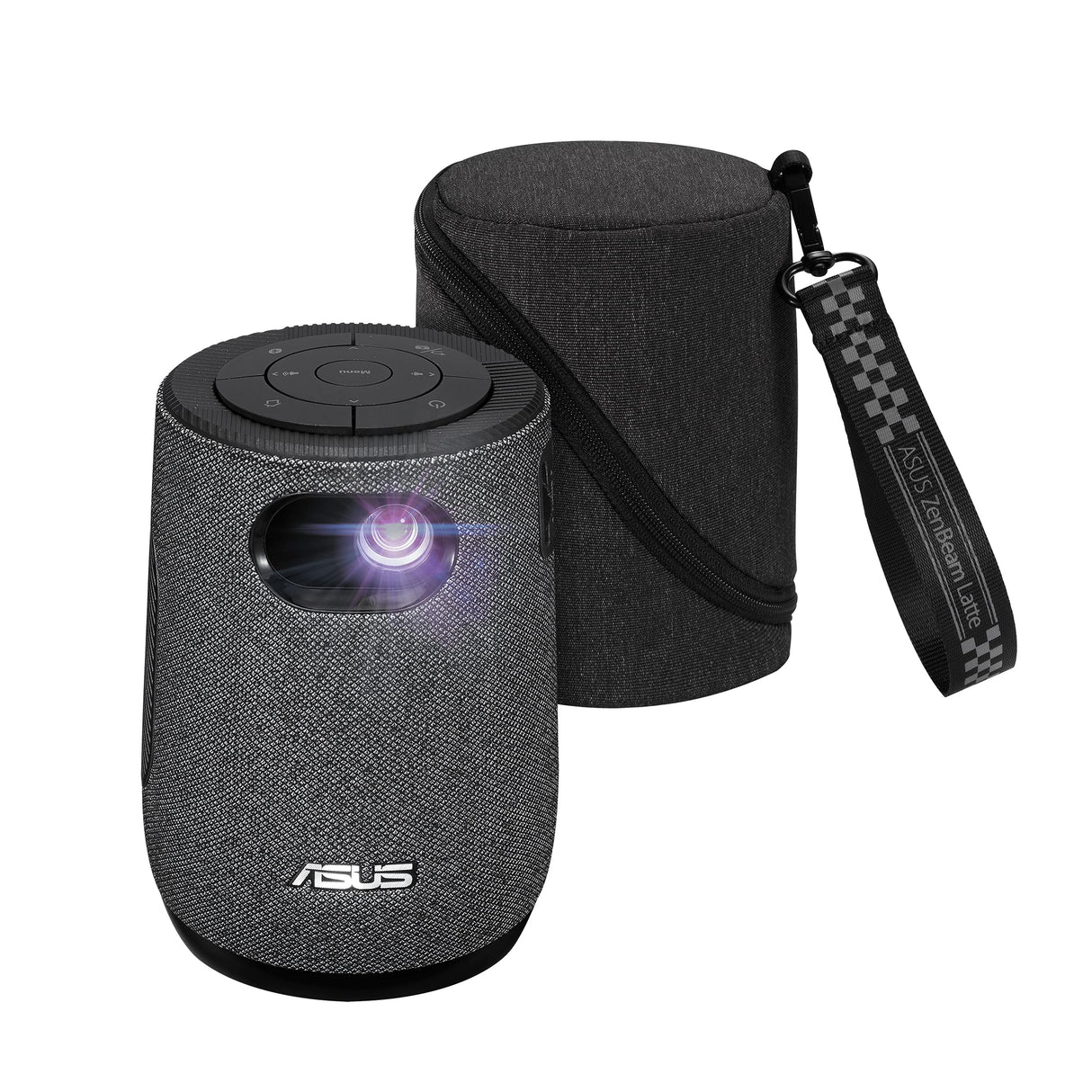 ASUS ZenBeam Latte - Proyector LED portátil HD, 300 lúmenes, HDMI y USB-C 1280 x 720 y 32 dB, altavoces Bluetooth de 10 W, sonido por Harman Kardon, batería integrada, USB-A y HDMI, Gris