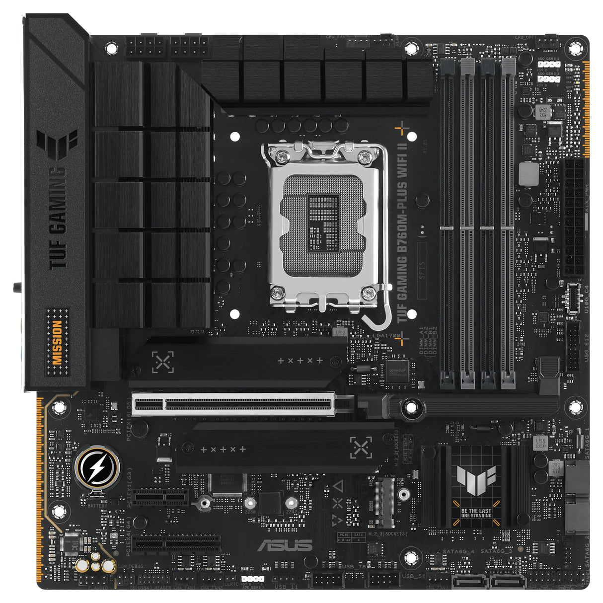 ASUS TUF Gaming B760M-PLUS WiFi II - Placa Base Intel B760 LGA 1700 mATX (PCIe 5.0, M.2, DDR5,WiFi 6E, Antena Q, Realtek 2,5 GB Ethernet, DP, HDMI, SATA 6 Gbps, USB Tipo-C, Thunderbolt 4, Aura Sync)