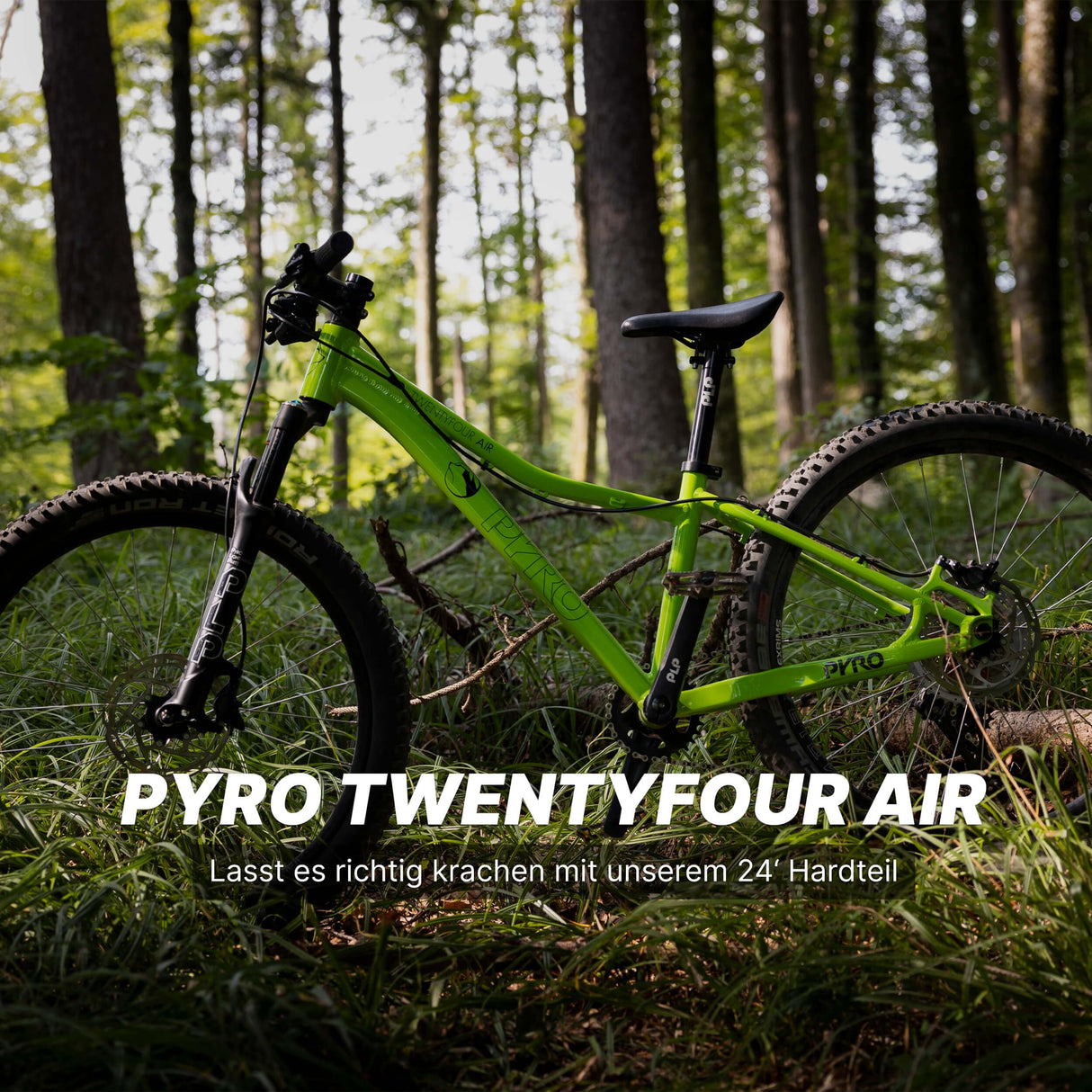 TechniBike Pyro Twentyfour Air Bicicleta Infantil de 24 Pulgadas, Negro Mate