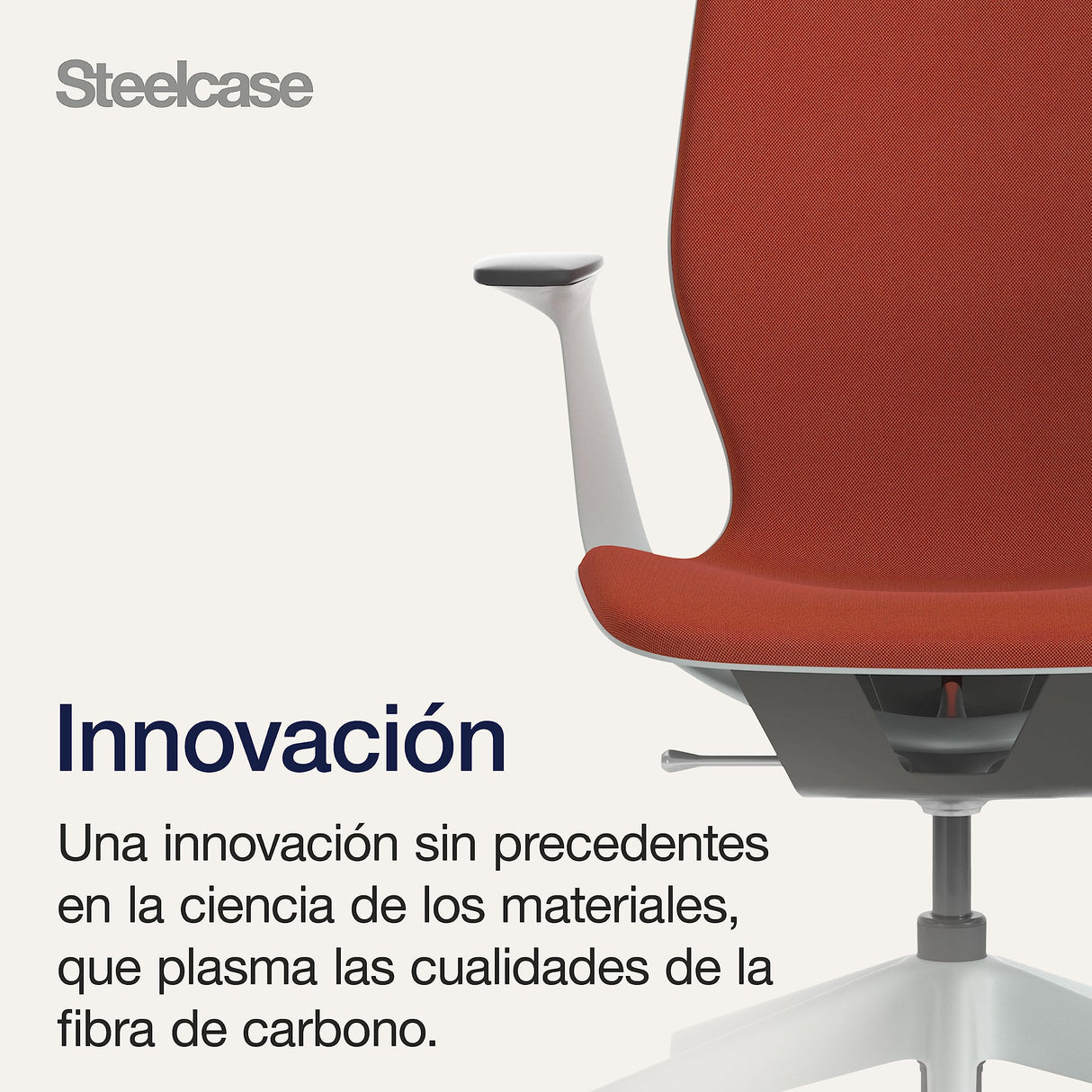 Steelcase SILQ Silla ergonómica de altura regulable, carcasa de plástico gris claro o carbono metalizado y tapicería azafrán