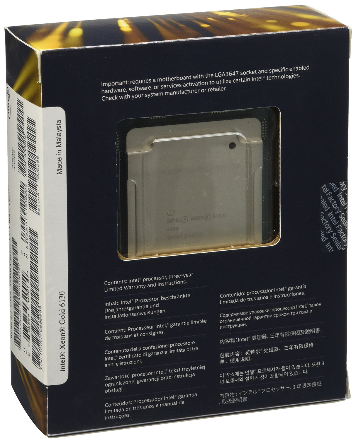 INTEL Xeon Gold 6130 2,10GHz FC-LGA14 22MB Cache Box CPU