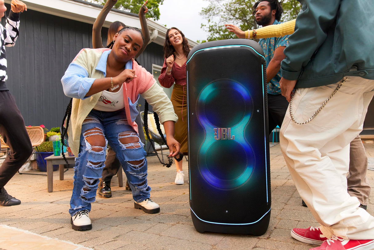 JBL PartyBox Ultimate, Altavoz portátil para Fiestas con Sonido Original Pro, a Prueba de Salpicaduras según IPX4, Efectos Luminosos multidimensionales, Negro