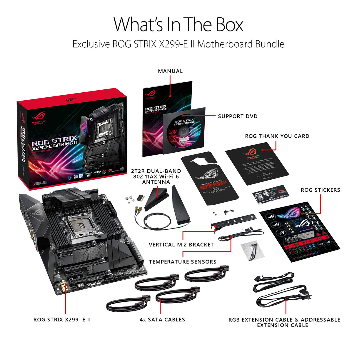 ASUS ROG Rampage Vi Extreme Encore - Placa Base Intel X299 E-ATX LGA 2066 (16 etapas de Potencia, Wi-Fi 6 Integrado (802.11ax), USB 3.2 Gen. 2x2, 2X USB 3.2 Gen 2, SATA, 4X M.2, Aura Sync RGB)