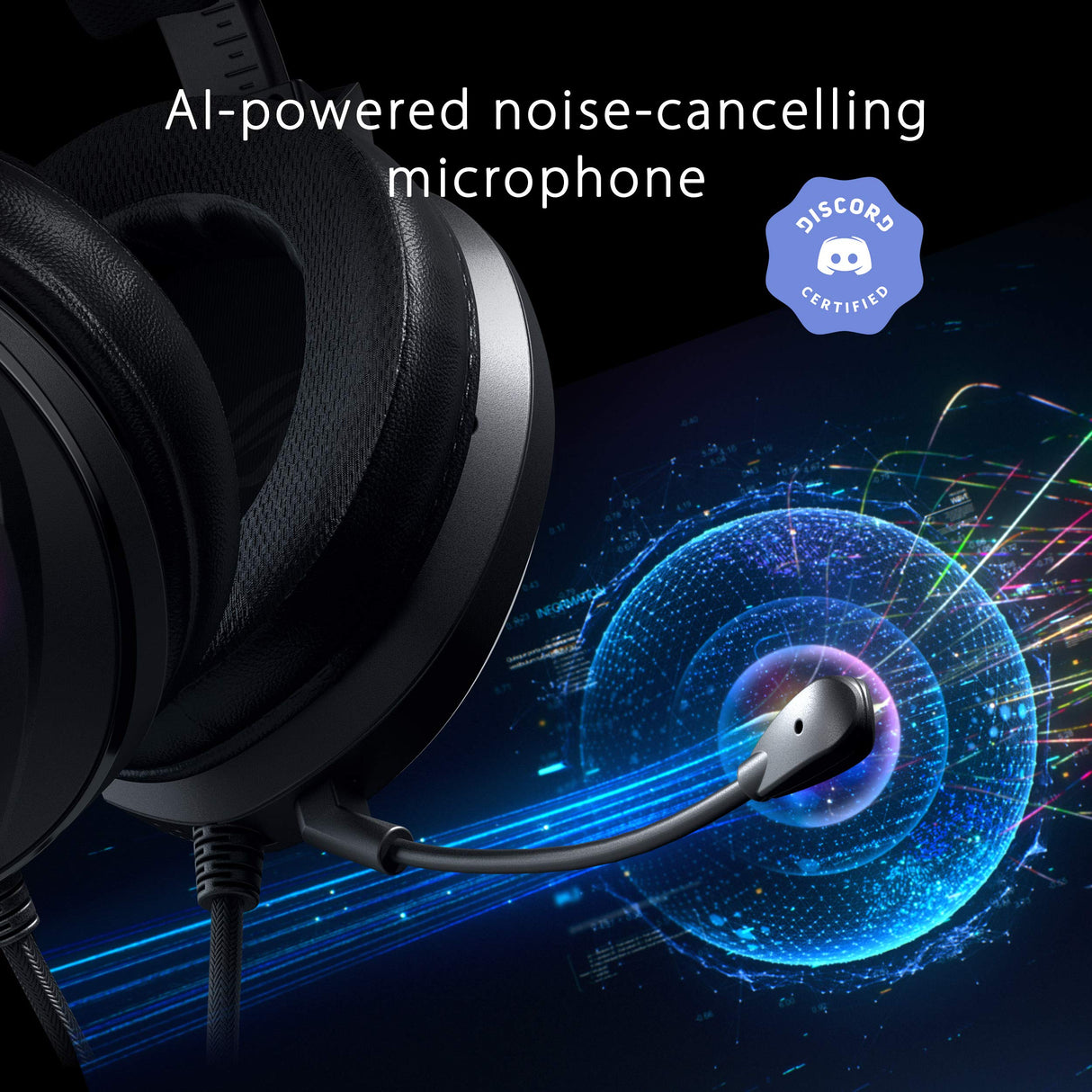 ASUS ROG Theta 7.1 USB-C Auriculares Gaming (Sonido Envolvente 7.1, Cancelación de Ruido AI, PC, PS4, Nintendo Switch, Aura RGB), Negro