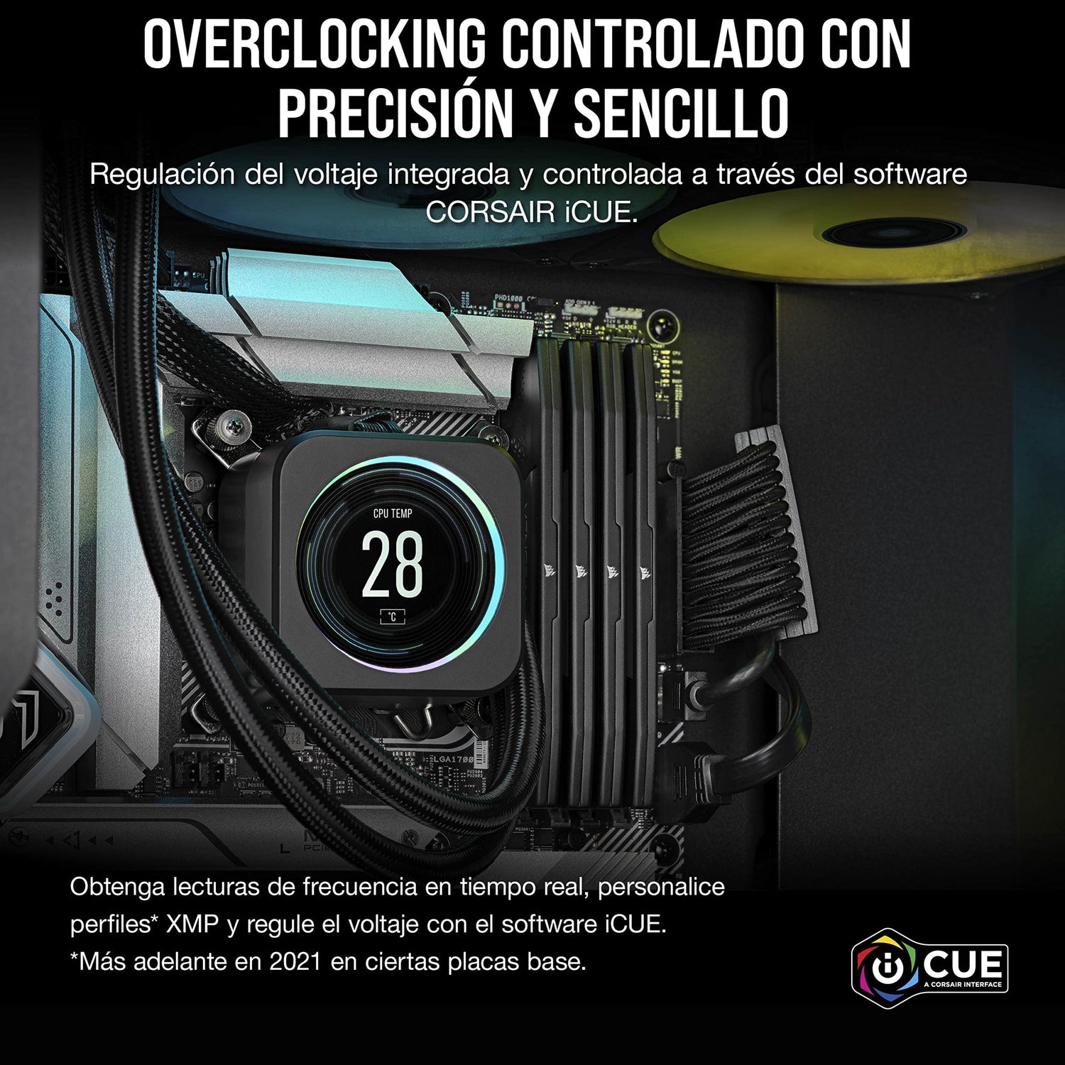 Memoria RAM CORSAIR Vengeance DDR5 de 96 GB (4x24 GB) a 6400 MHz CL32 Compatible con Intel XMP iCUE - Negro (CMK96GX5M4B6400C32)