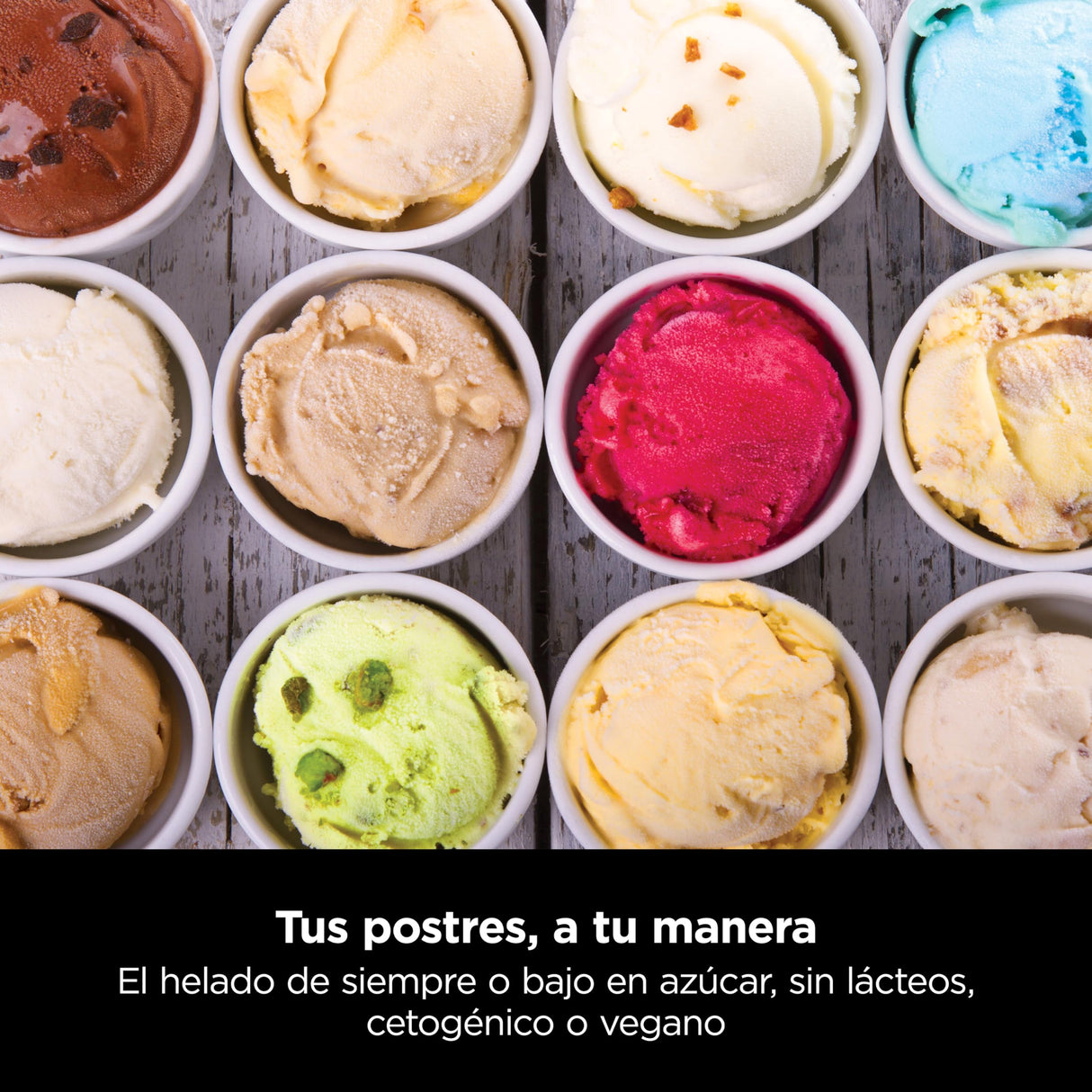 Ninja CREAMi Heladera multifunción, 1,4 l de capacidad, 3 tarrinas, 7 programas, Helado, Gelato, Sorbete, Smoothie bowl, Batido y más, en negro y plata, NC300EU