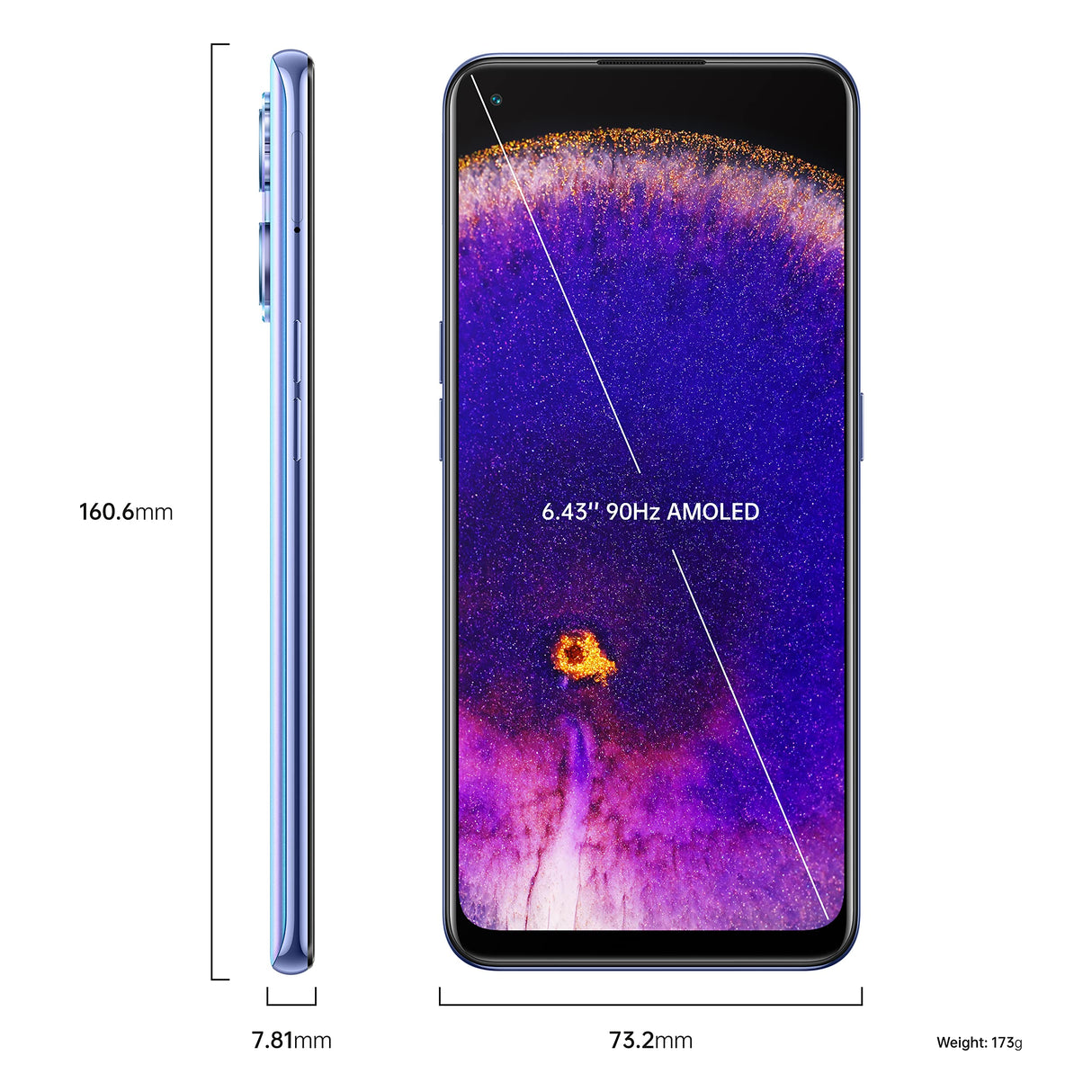 Oppo Find X5 Lite - Smartphone 256GB, 8GB RAM, Dual Sim, Blue