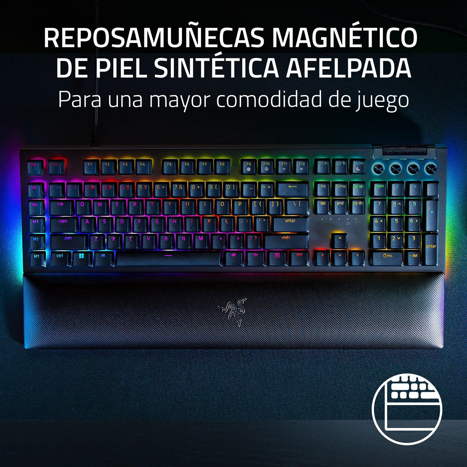 Razer BlackWidow V4 - Teclado mecánico gaming con Chroma RGB (Switches mecánicos verdes , 6 teclas macro dedicadas, ABS de doble inyección) US-Layout | Negro