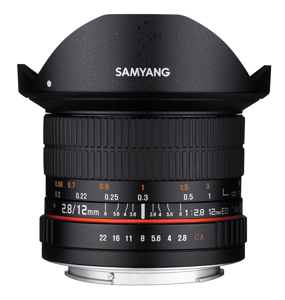 Samyang F1112109101 - Objetivo fotográfico DSLR para Micro Cuatro Tercios (Distancia focal Fija 12mm, Apertura f/2.8-22 ED AS NCS, Ojo de Pez), Negro