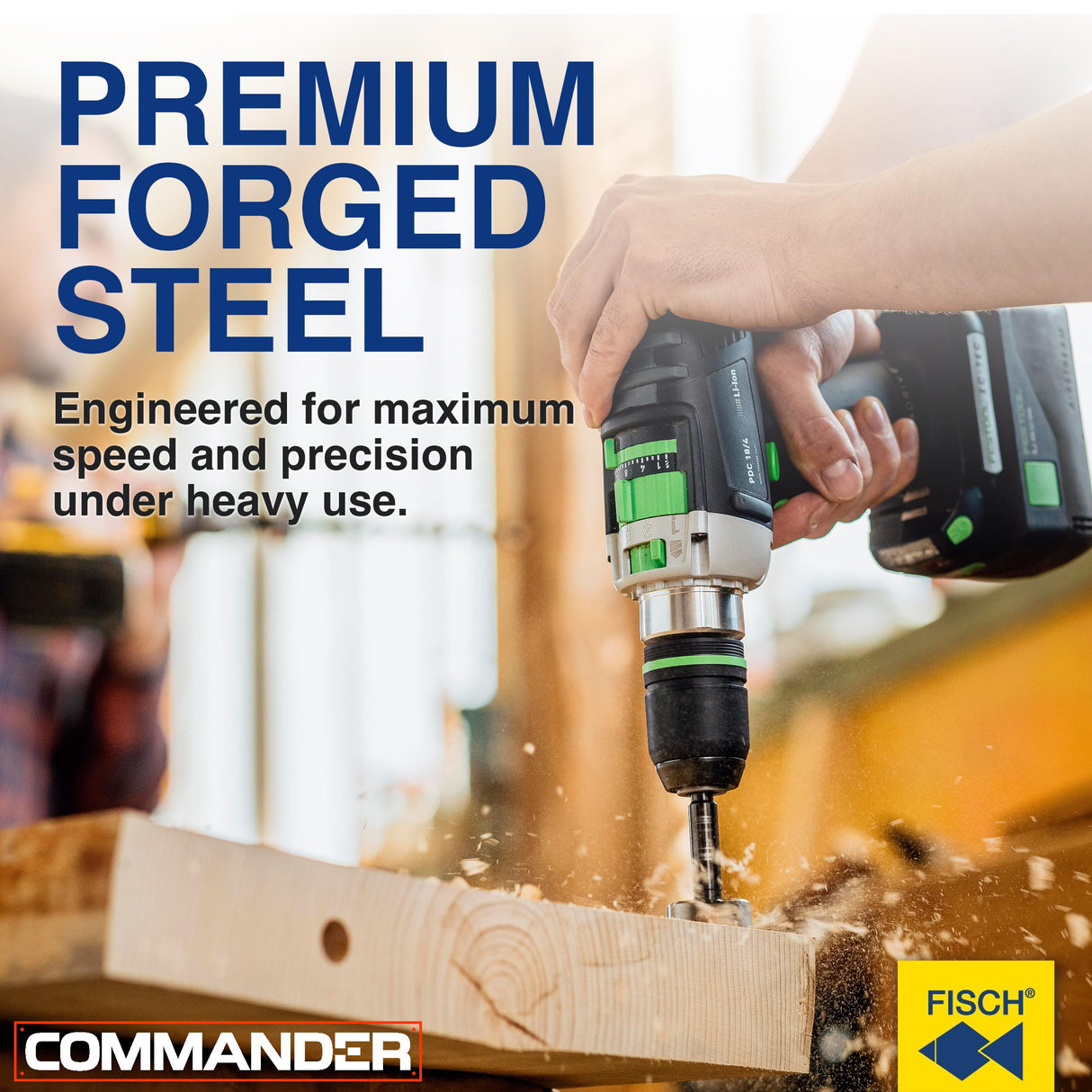 Punta Black Shark Pro Forstner Volumen de suministro: 10 uds. Casete con Ø 15-20-25-26-30-35-40-45-50-55 mm.