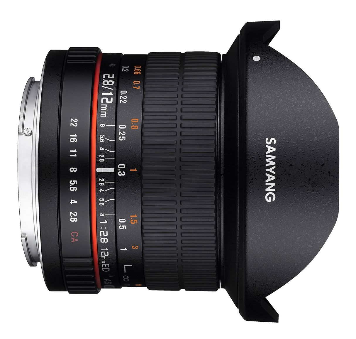 Samyang F1112109101 - Objetivo fotográfico DSLR para Micro Cuatro Tercios (Distancia focal Fija 12mm, Apertura f/2.8-22 ED AS NCS, Ojo de Pez), Negro