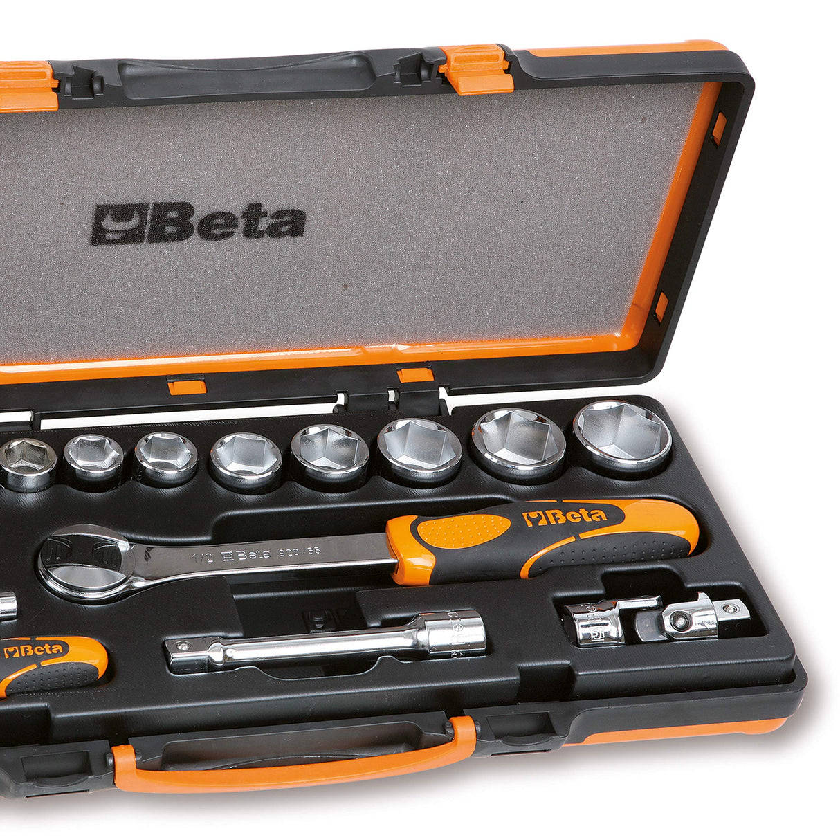 Beta 902A/C22 - Surtido de 22 llaves de vaso hexagonales y 6 accesorios en caja de metal