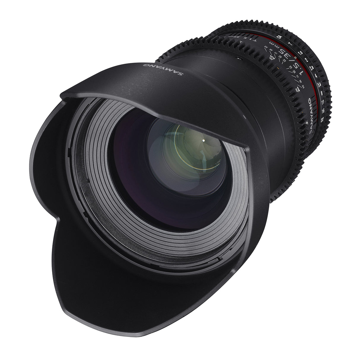 Samyang F1312908101 - Objetivo para vídeo VDSLR para Samsung NX (Distancia Focal Fija 35mm, Apertura T1.5-22 AS UMC II, diámetro Filtro: 77mm), Negro