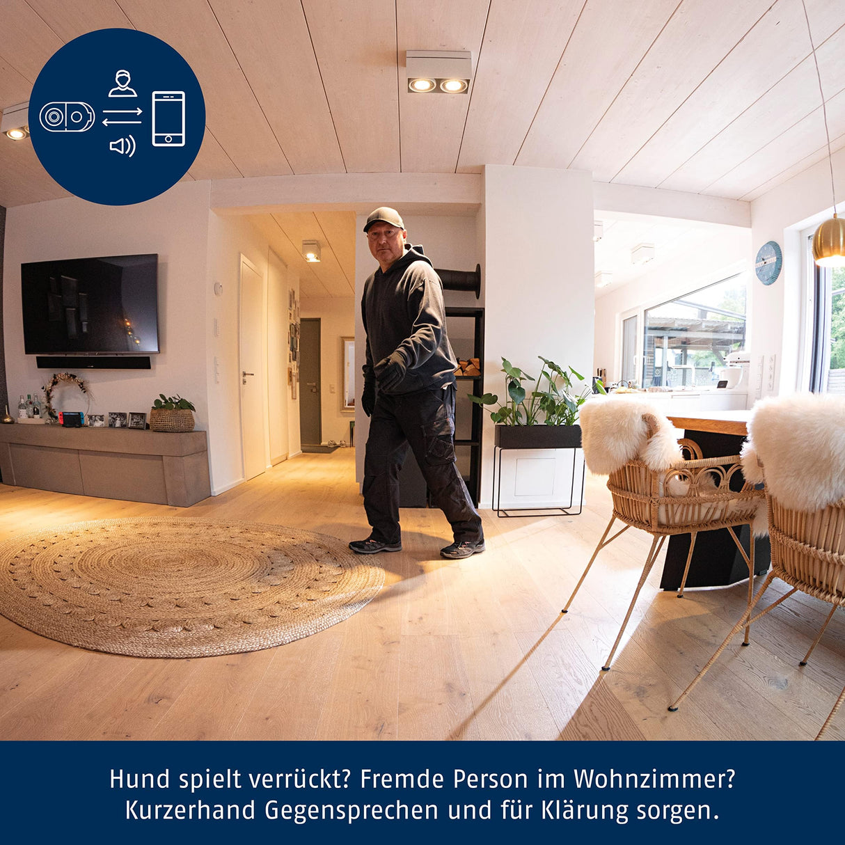 ABUS PPIC31020 Cámara WLAN de privacidad para interiores con modo de privacidad, ángulo de visión de 180 grados y detección de movimiento - Sterung per App - 91237