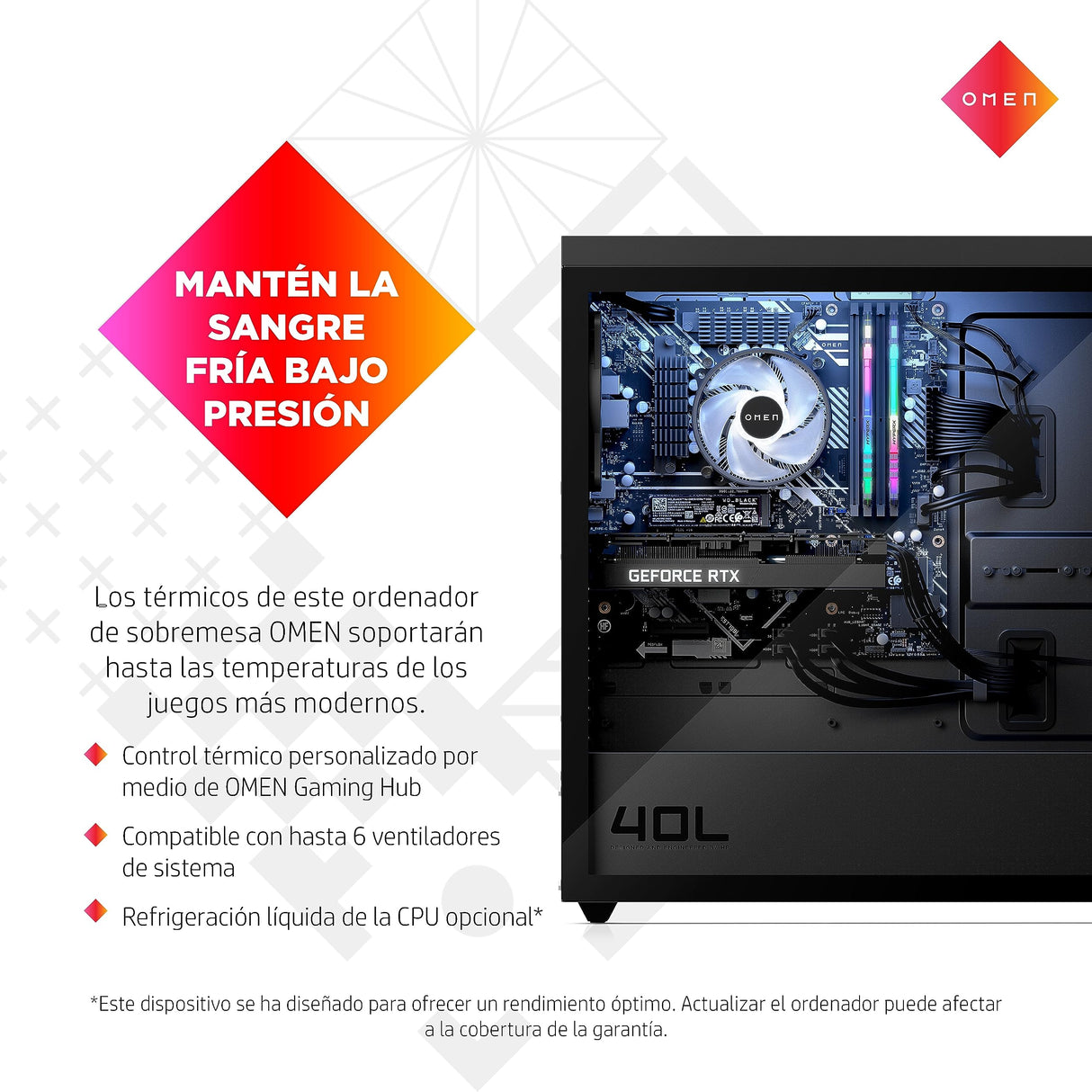 HP PC de Sobremesa OMEN 40L Desktop GT21-0050ns PC I7-12700K 32 GB RAM 2 TB HDD + 1 TB SSD