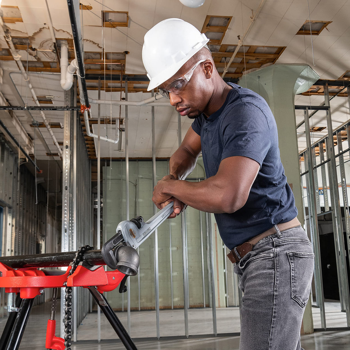 RIDGID 31110 Modelo 836 Llave recta de aluminio para tubo, Llave de fontanería de 36 pulgadas