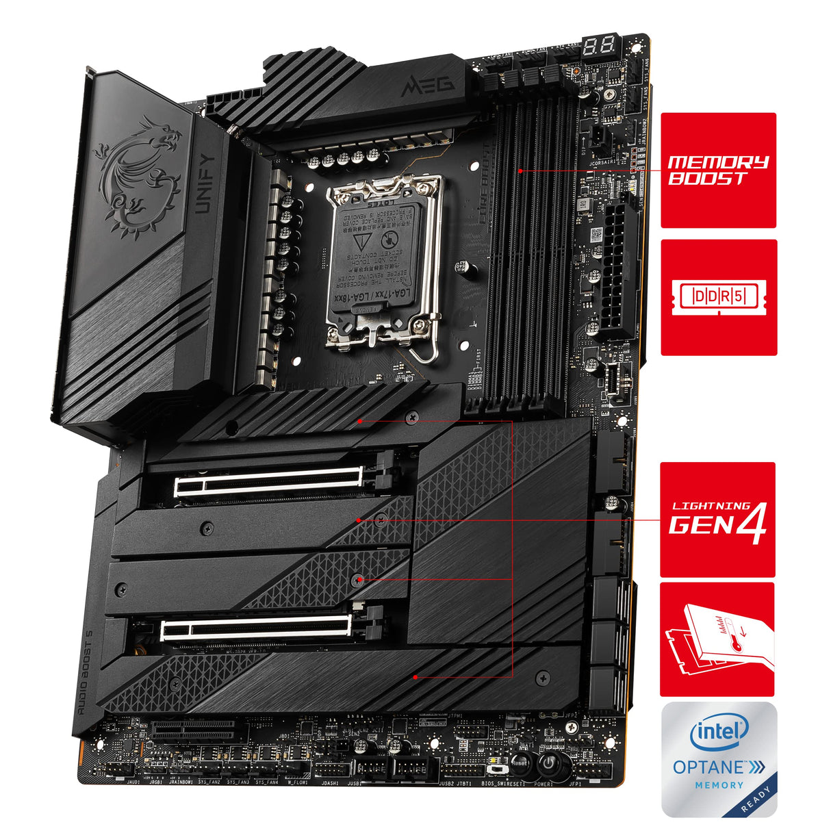 MSI Z690 Unify WIFI Placa Base, ATX - Soporta Procesadores Intel Core 12th Gen, LGA 1700 - Direct 19+2 Phase VRM 105A DDR5 Memory Boost 6666+MHz/OC, 2 x PCIe 5.0 x16, 4 x M.2 Gen4, Dual LAN, Wi-Fi 6E