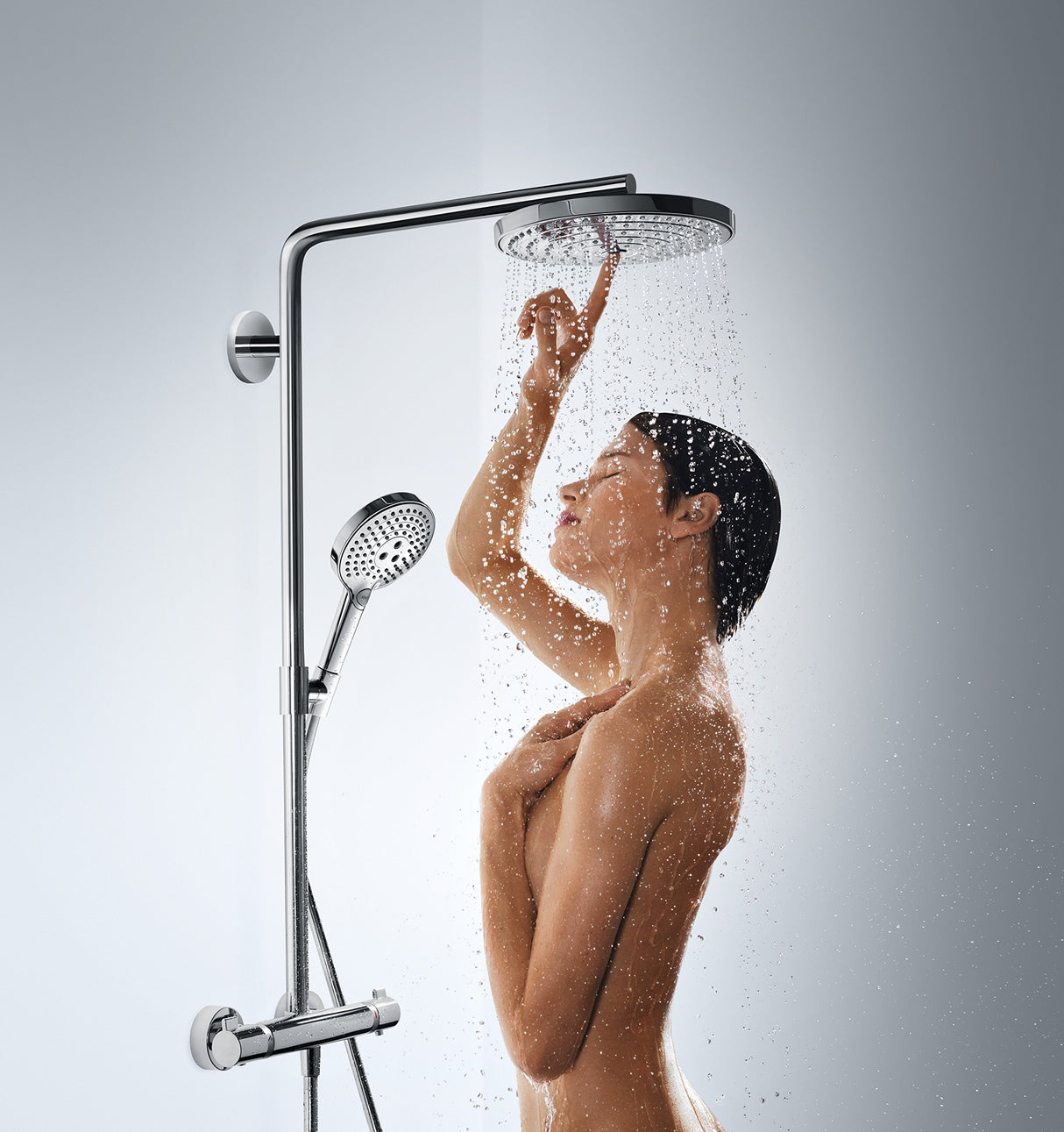Hansgrohe 27129400 Raindance Select S 240 columna de ducha, 3 tipos de chorro, blanco/cromo