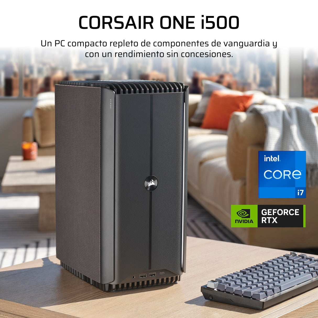 Corsair One i500 Gaming PC – CPU Intel Core i7-14700 con Refrigeración Líquida – GPU NVIDIA RTX 4070 Super con Refrigeración Líquida – Memoria Vengeance DDR5 32GB – 1TB SSD M.2 – Metal Oscuro