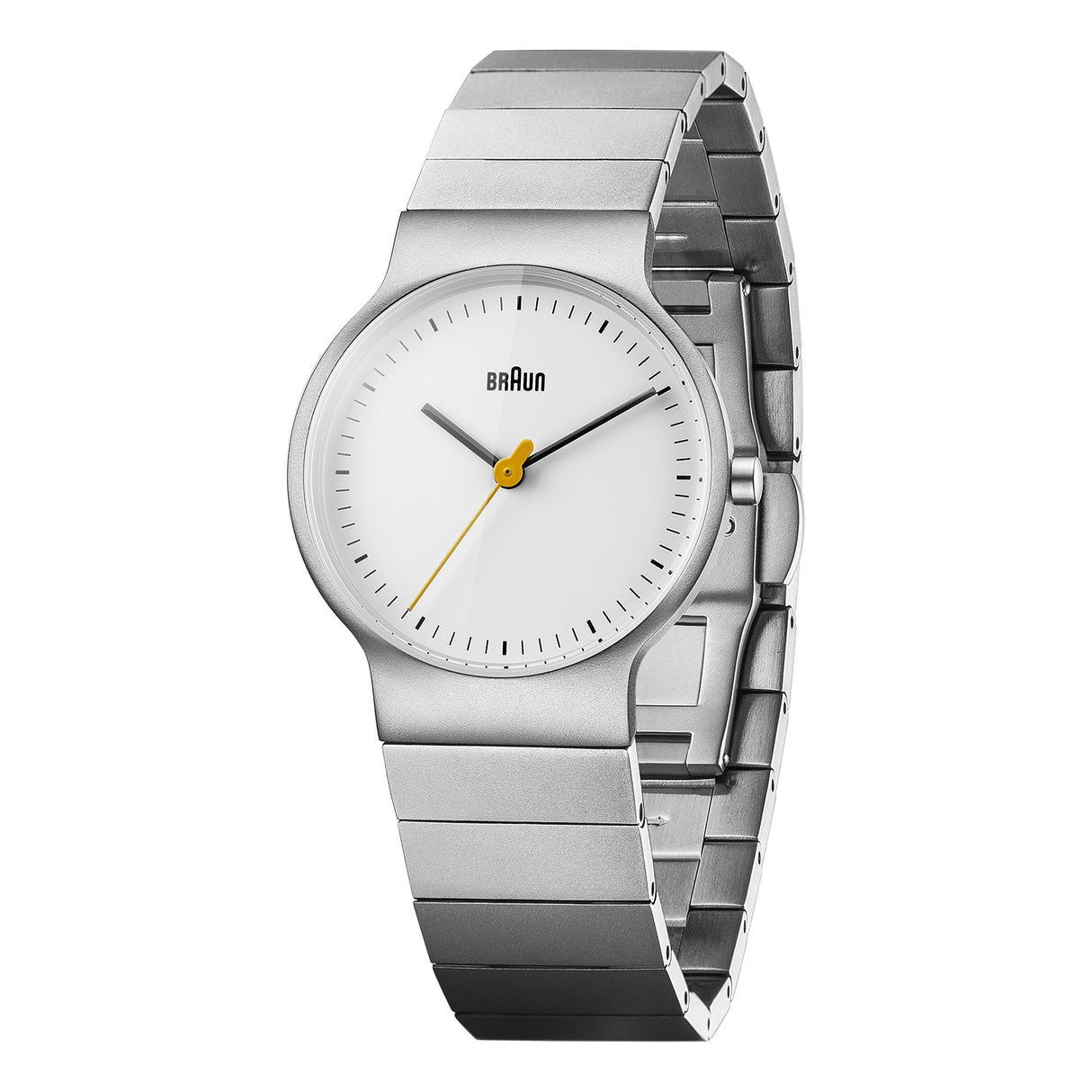 Braun Ladies BN0211 Classic Slim Watch with White Dial and Silver Stainless Steel Bracelet