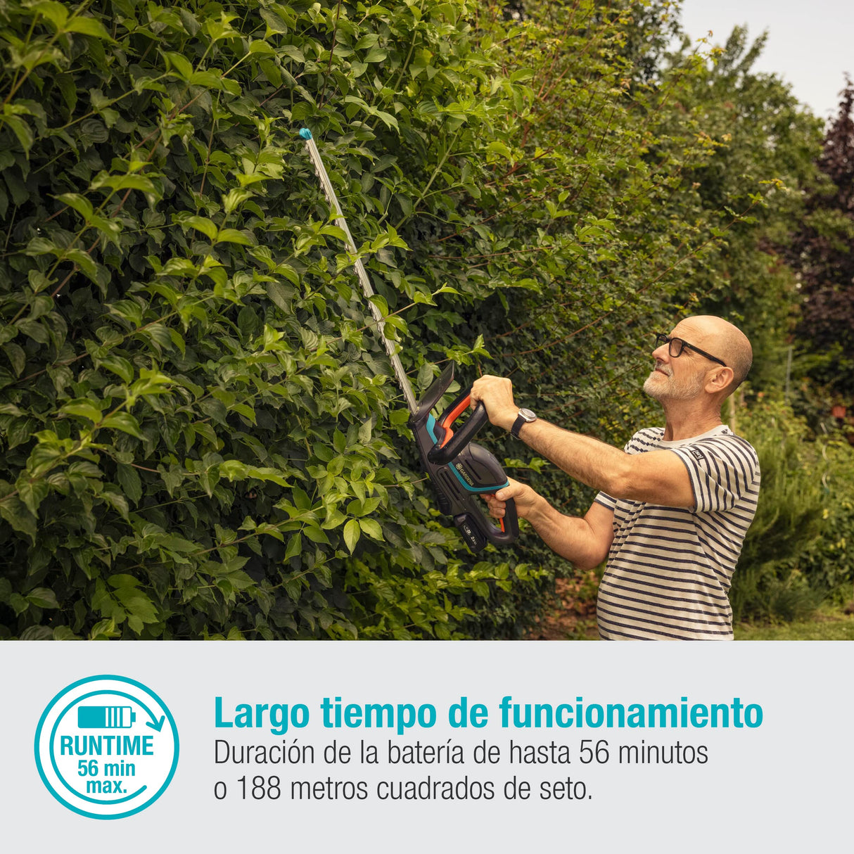 Gardena Set Ready-To-Use de cortasetos a batería ComfortCut 60 18V P4A: cortasetos con mango ergonómico y protección antiimpactos, ligero para un mejor manejo, incluye batería P4A de 18V (14731-20)