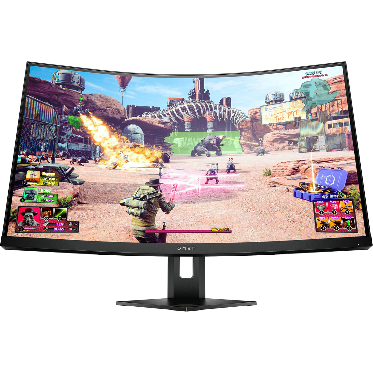 HP OMEN 27c QHD – Monitor Gaming de 27" Quad HD (2560 x 1440 a 240Hz, VA, Curvatura 1000R, 16:9, 1ms, HDMI, Low Blue Light, Antirreflectante, AMD Freesync Premium Pro, Compatible con Consolas) Negro