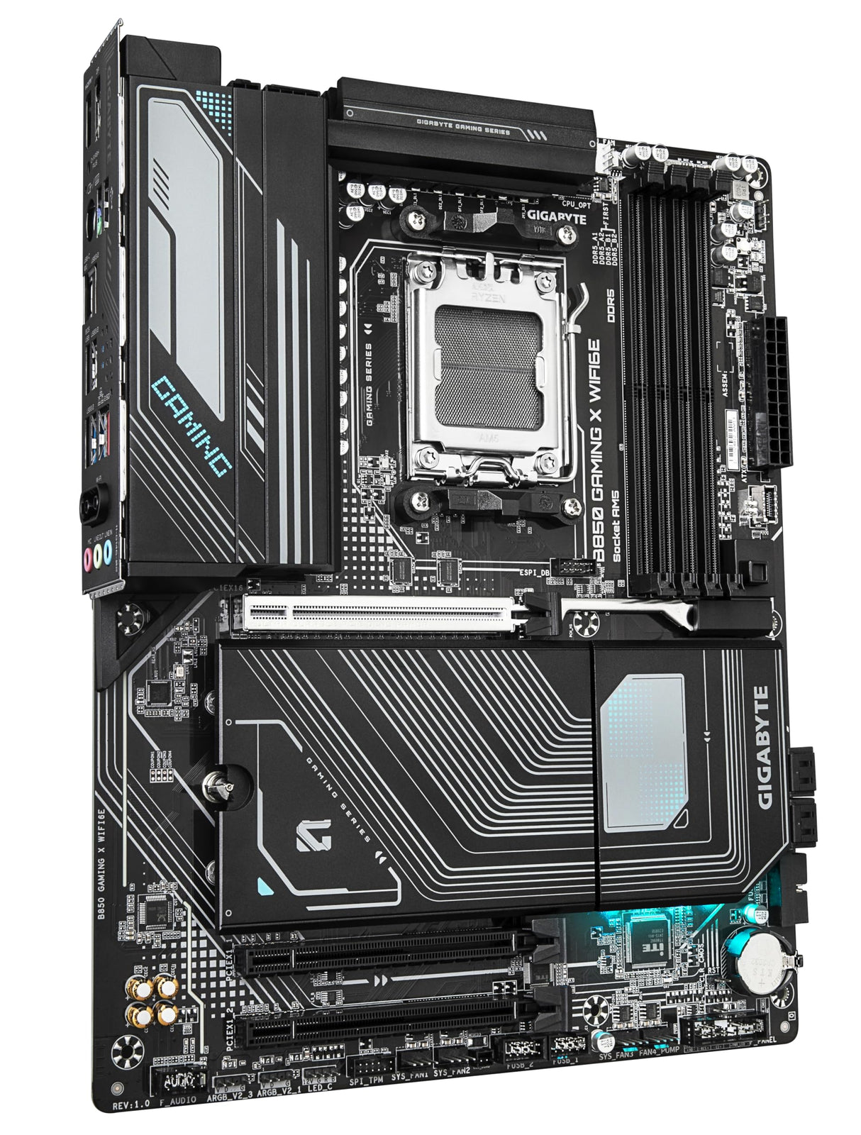 GIGABYTE B850 Gaming X WIFI6E Placa Base - Procesadores AMD Ryzen Serie 9000, VRM Digital de 12+2+2 Fases, hasta 8200MHz DDR5 (OC), 1xPCIe 5.0 + 2xPCIe 4.0 M.2, LAN 2.5G, WiFi 6E, USB 3.2 Gen 2x2