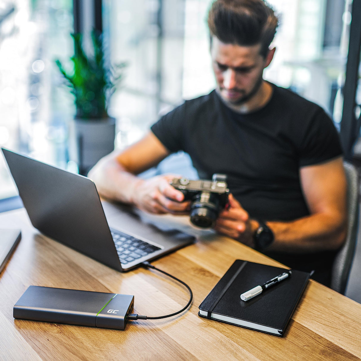 Green Cell Bateria Externa GC PowerPlay Ultra 26800mAh 128W | 4-Port Power Bank Cargador Portátil, Carga Rápida QC USB, Power Delivery USB-C 65W | Compatible con MacBook, iPad, iPhone, Galaxy, Switch