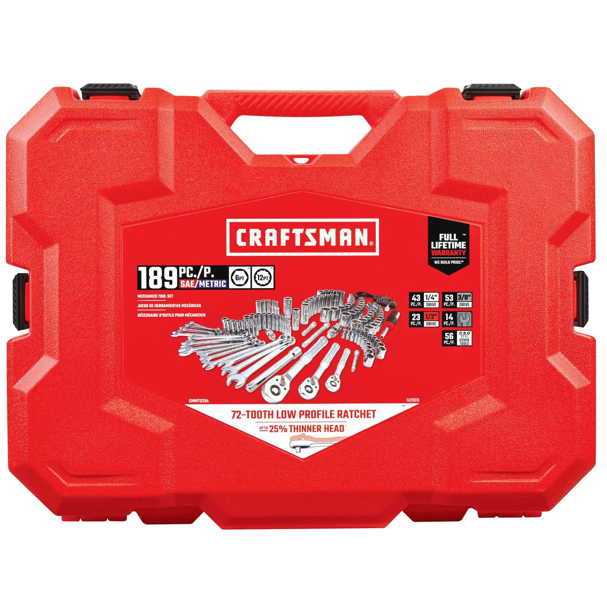 CRAFTSMAN Juego de herramientas mecánicas de 189 piezas Low Pro (CMMT12134)
