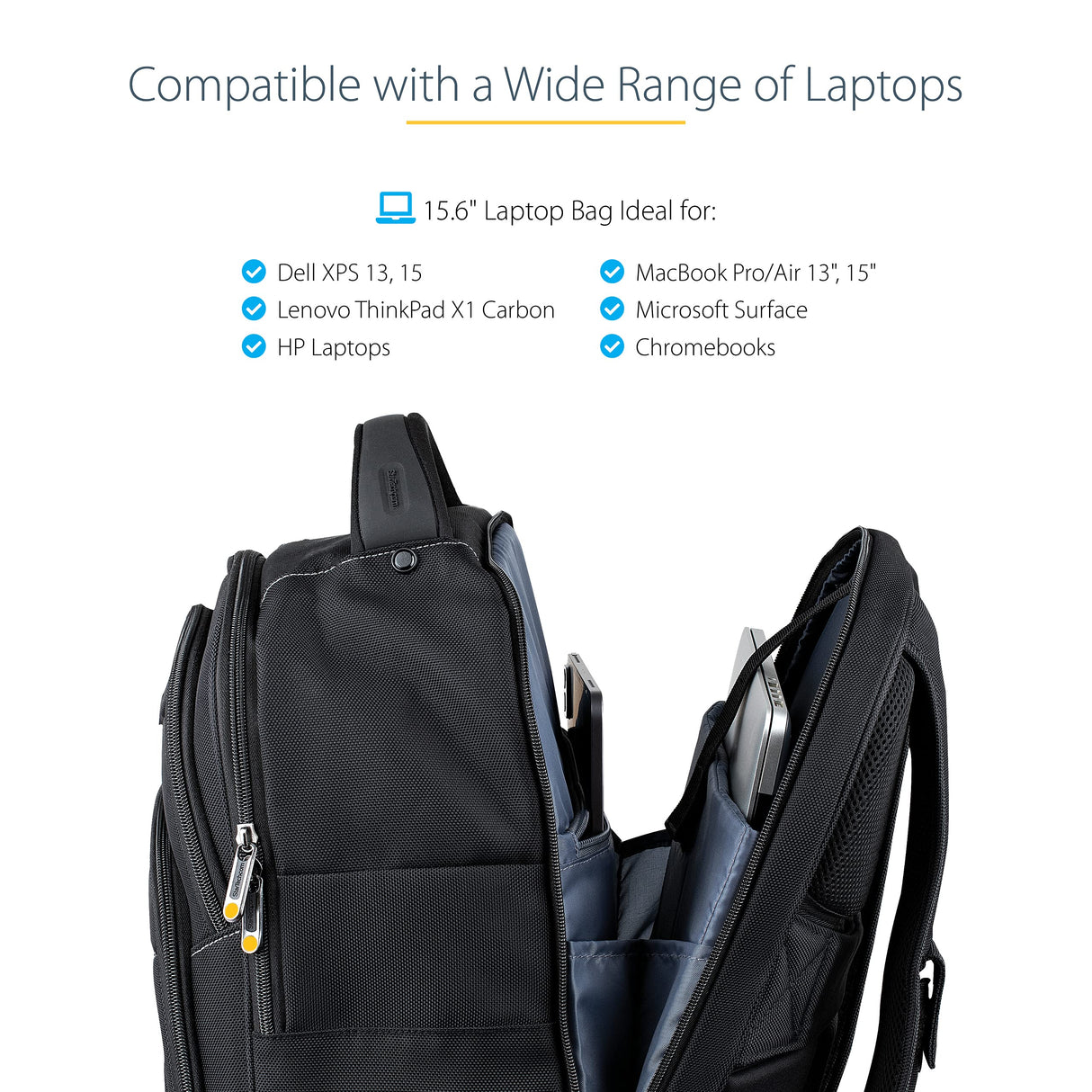 StarTech.com Mochila Ergonómica con Carcasa de Accesorios Removible para Ordenador Portátil de 17,3 Pulgadas - Morral para Profesionales de la Informática - de Viajes, Trabajo (NTBKBAG156)