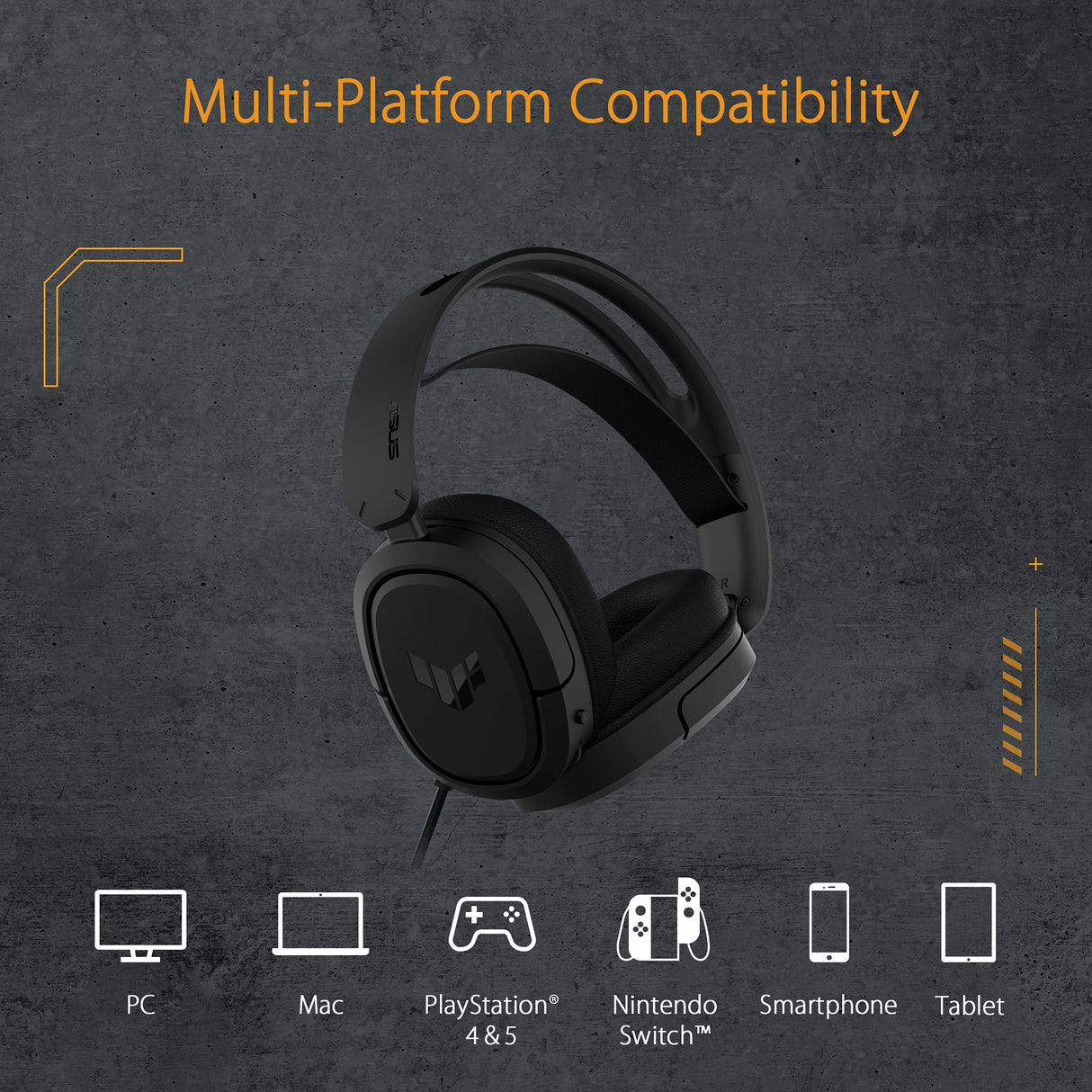ASUS TUF Gaming H1 Wireless Headset (Discord Certified Mic, 7.1 Surround Sound, 40mm Drivers, 2.4GHz, USB-C, Lightweight, 15 Hour Battery Life, For PC, Mac, Switch, Mobile Devices, PS4, PS5)- Black