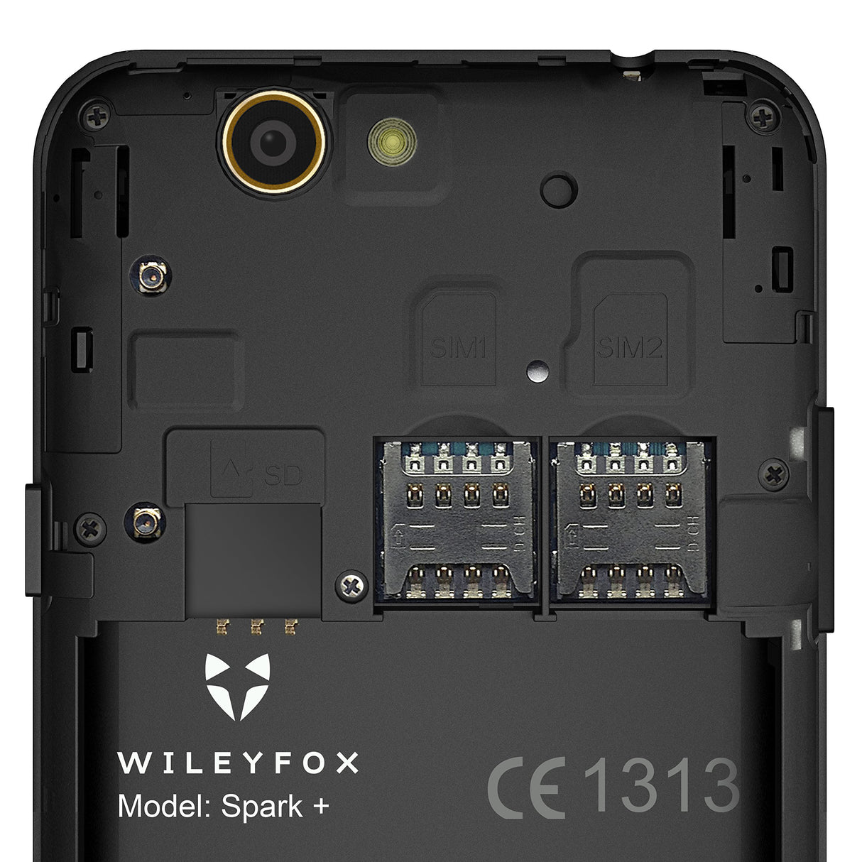 Wileyfox Spark + - Teléfono móvil Libre (Pantalla de 5 Pulgadas de Alta definición, Doble SIM 4G, cámara de 13 megapíxeles, 2 GB de RAM, Sistema operativo Android 7.0, Disponible próximamente), Negro
