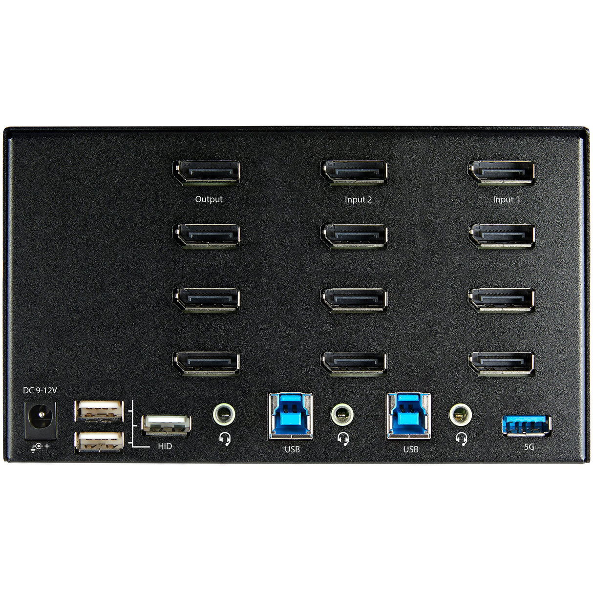 StarTech.com Switch Conmutador KVM de 2 Puertos DisplayPort 1.2 para 4 Monitores - DP HDR UHD 4K de 60Hz - Hub Ladrón de 2 Puertos USB 3.0 (5Gbps) - 4 Puertos USB 2.0 Audio Hotkeys (SV231QDPU34K)