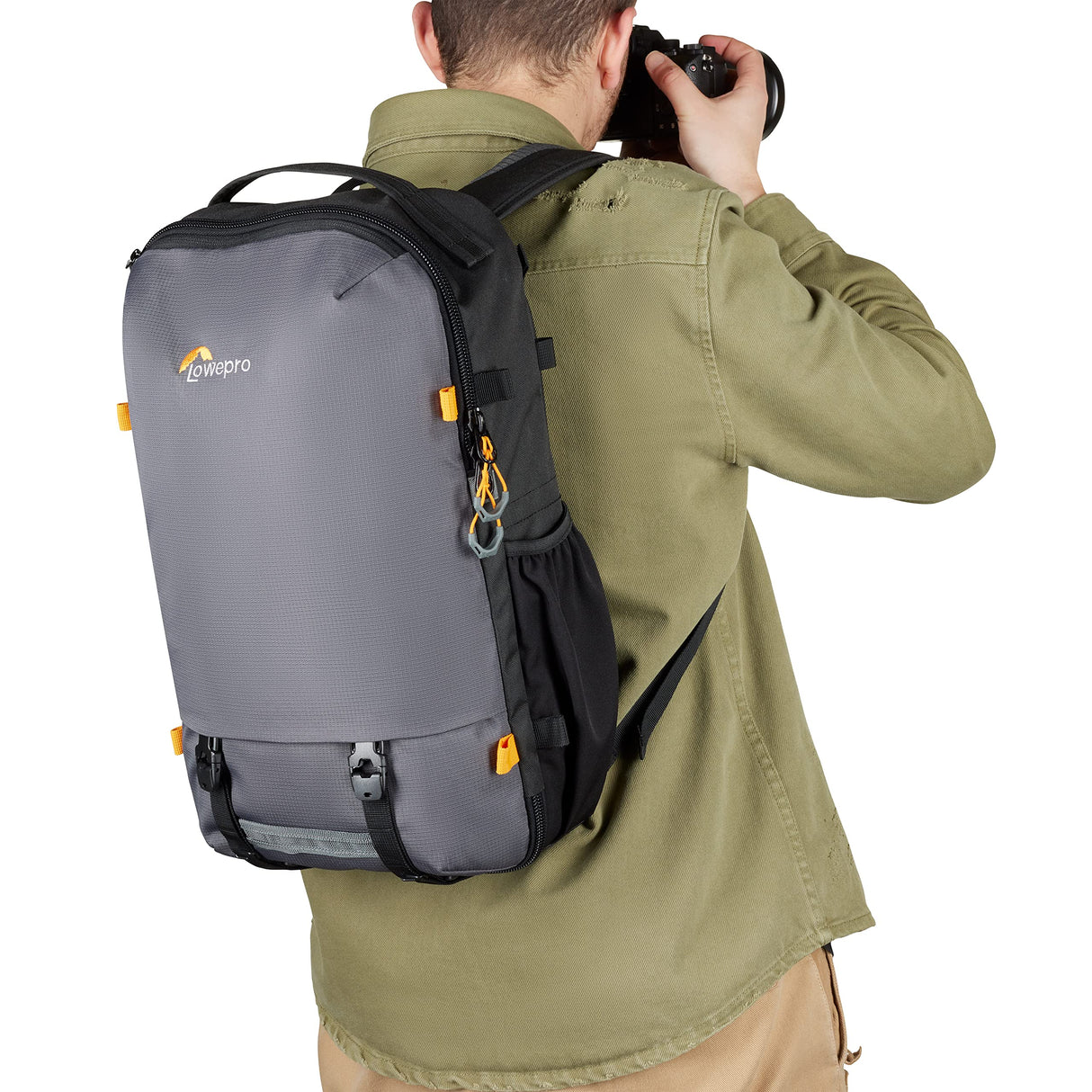 Lowepro Trekker Lite BP 150, Mochila para Cámara, con Inserto Extraíble, con Sistema de Correas para Accesorios, Negro, para Cámara Sin Espejo, Compatible con Sony Alpha 6000, Gris