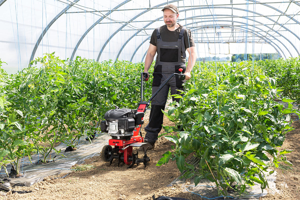 AL-KO Motoazada de Gasolina MH 360 Easy, 2,2 kW de Potencia del Motor, 4 Cuchillos de Picar, 36 cm de Ancho de Trabajo, para Superficies de hasta 150 m², Incluye Rueda de Transporte, Rojo y Negro