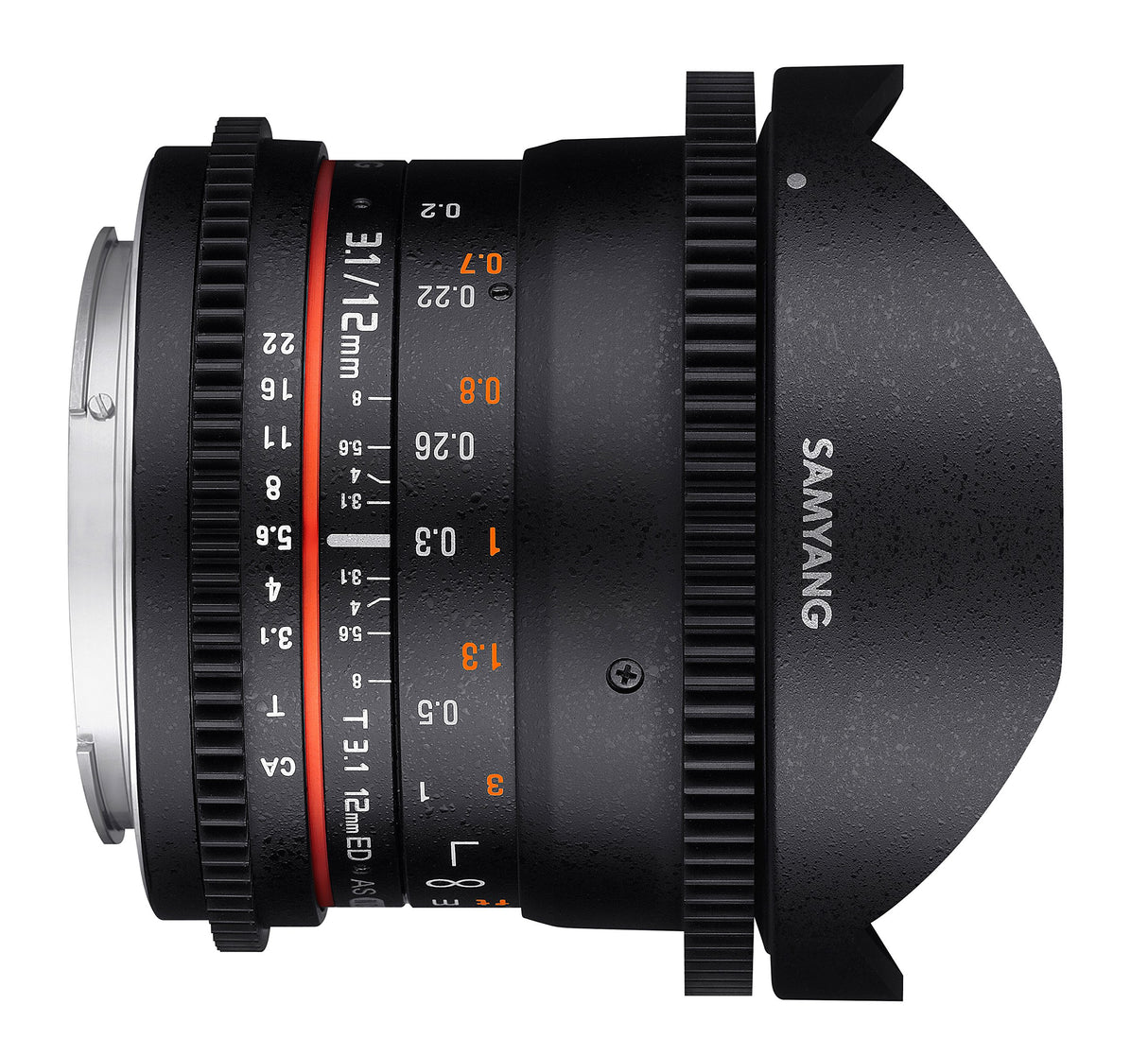 Samyang F1312105101 - Objetivo para vídeo VDSLR para Sony A (Distancia Focal Fija 12mm, Apertura T3.1-22 ED AS NCS, Ojo de pez), Negro