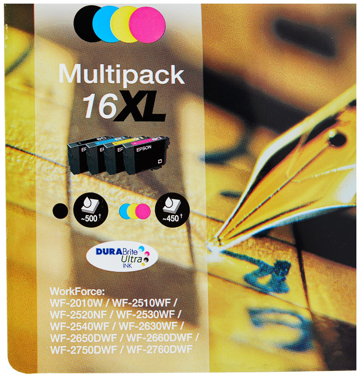 Epson C13T16364022 - Cartucho de tinta, multi-pack XL, multi-pack (negro, amarillo, magenta, cian)