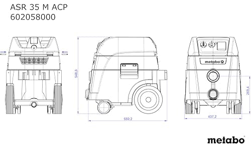 Metabo ASR 35 M ACP - Aspirador universal para seco y humedo, polvo clase M